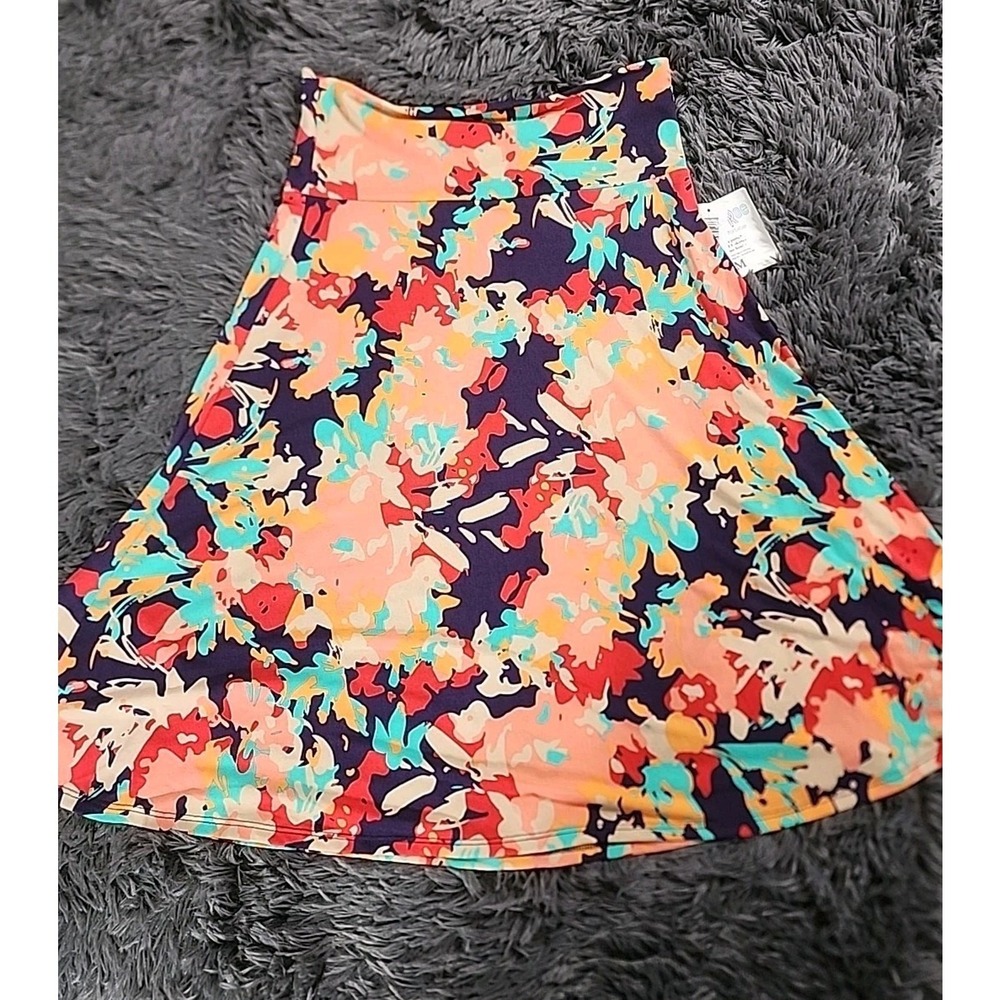 Womens Lularoe Colorful Medium circle‎ style floral Skirt new with tags